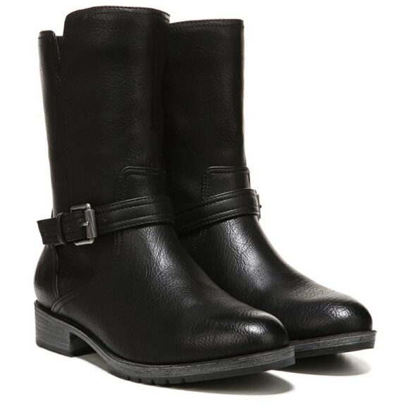 NATURALIZER GLORIAH WOMENS FAUX LEATHER BLOCK HEEL MID-CALF BOOTS (WIDE) - Picture 1 of 10